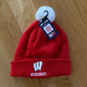 NWT Wisconsin Badger Pom hat